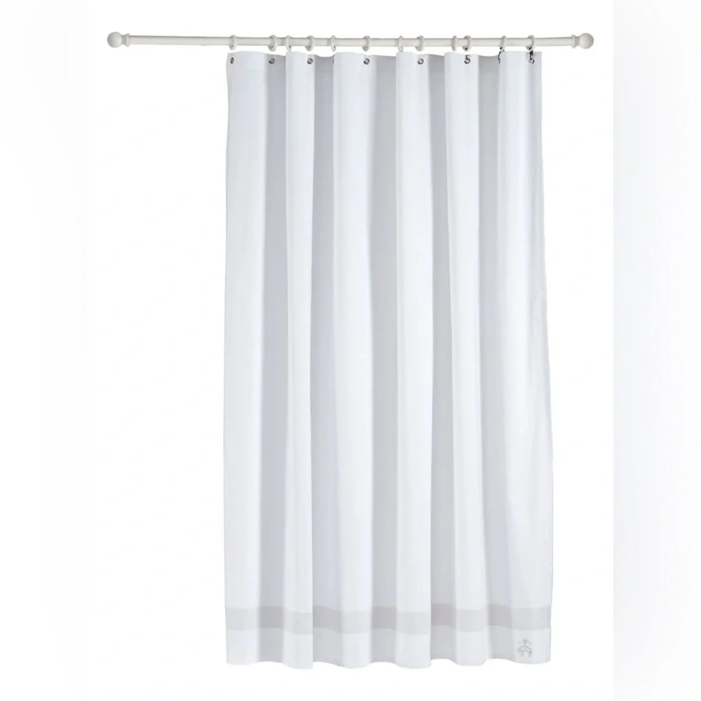 BROOKS BROTHERS TURKISH COTTON SHOWER CURTAIN SILVER NWOT